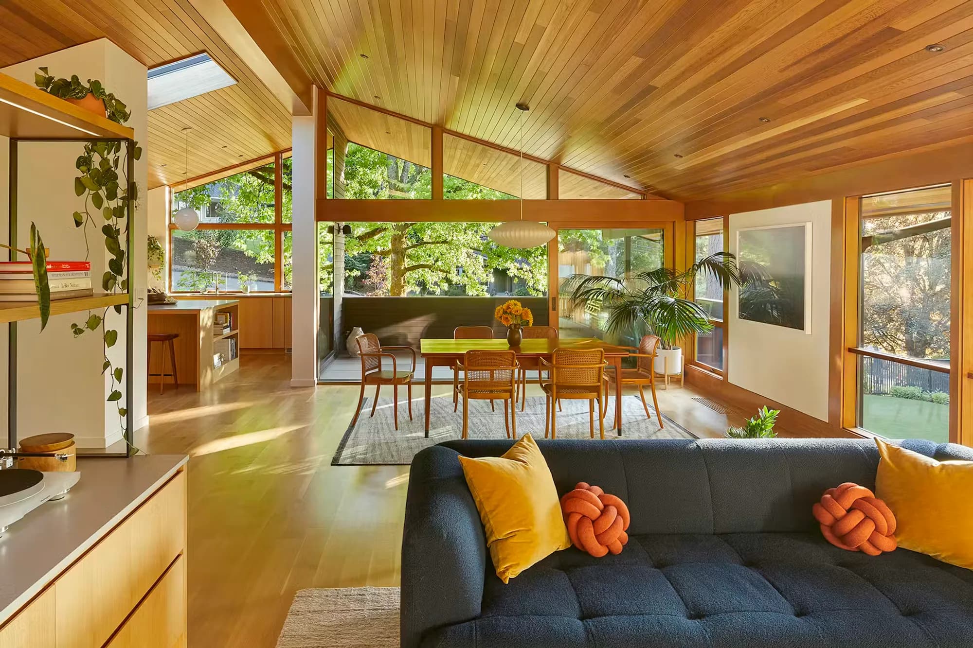 A warm, light-filled modern living room