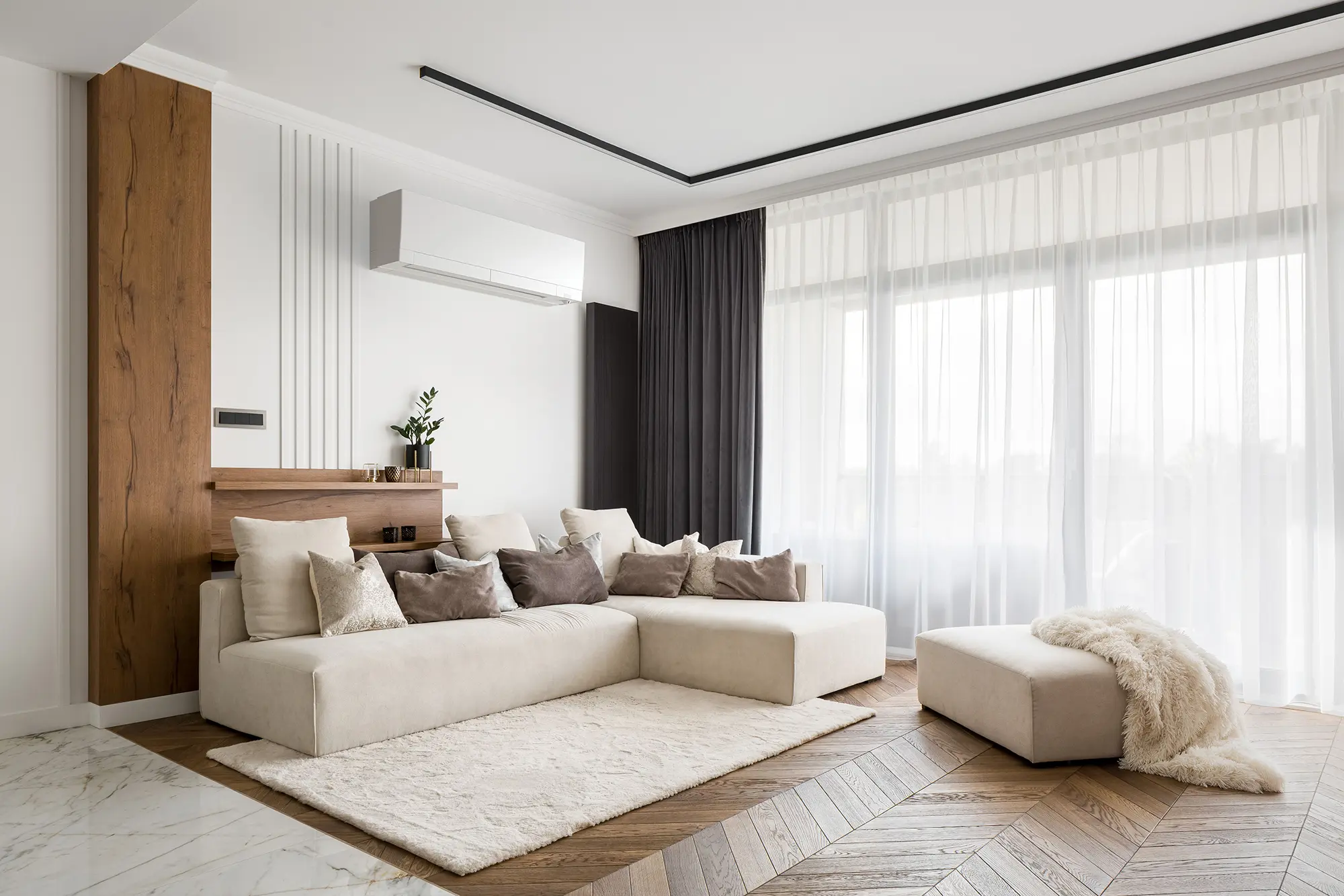 Mitsubishi mini-split installed in living room