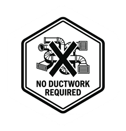 No Ductwork Required